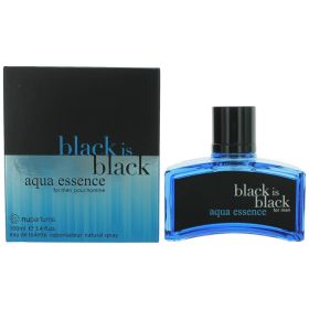 Black is Black Aqua Essence by NuParfums, 3.4 oz Eau De Toilette Spray for Men