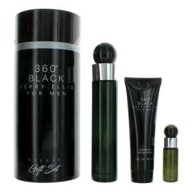 Perry Ellis 360 Black by Perry Ellis, 3 Piece Gift Set for Men