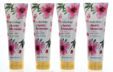 Cherry Blossom by Bodycology, 4 Pack 8 oz Moisturizing Body Cream for Women