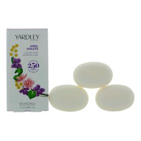 Yardley April Violets by Yardley of London, 3 x 3.5 oz Luxury Soap for Women