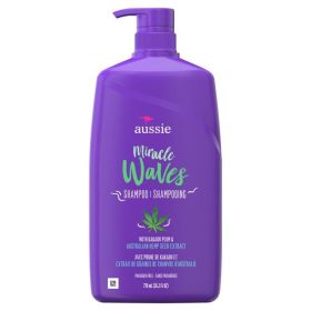 Aussie Miracle Waves Anti-Frizz Hemp Paraben-Free Shampoo;  26.2 fl oz