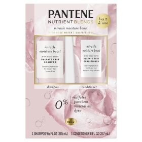 Pantene Nutrient Blends Shampoo Conditioner Set;  Rose Water;  9.6 oz