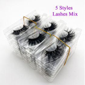 Wholesale 20/30/40/50Pairs Eyelashes 3D Mink Lashes Handmade Fluffy Dramatic Lashes Cruelty Free False Eyelashes Makeup Lashes (Color: Random Mix5, size: 70 pairs)