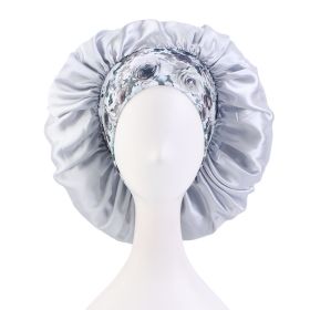 Satin Bonnet Silk Bonnet, Hair Bonnet for Sleeping (Color: Silver)