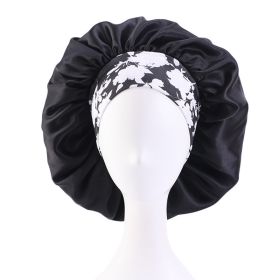 Satin Bonnet Silk Bonnet, Hair Bonnet for Sleeping (Color: Black)