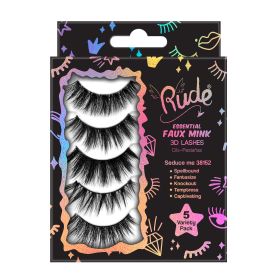 Rude Essential Faux Mink 3D Lashes 5 Multi-Pack (Color: Seduce Me)