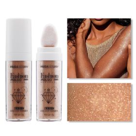 Fairy Dust Highlighting Powder - Full Body Pearlescent Glitter for Face and Eyes, Sparkling Halloween Body Glitter (Color: Golden brown#03)