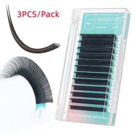 ANNAFRIS 3PCS/Pack Ellipse Flat Eyelashes Extension Natural Soft Matte Black Faux Mink Individual False Lashes Split Tips Light Eye Lashes Extension S (Curl & Thickness: 0.20 C, Length: 8-15mm Mix)