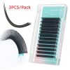 ANNAFRIS 3PCS/Pack Ellipse Flat Eyelashes Extension Natural Soft Matte Black Faux Mink Individual False Lashes Split Tips Light Eye Lashes Extension S