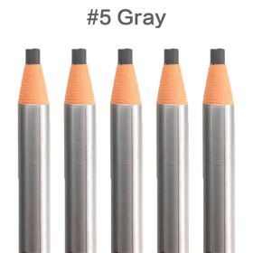 5pcs/Set Eyebrow Pencil Makeup Eyebrow Enhancers Cosmetic Art Waterproof Tint Stereo Types Coloured Beauty Tools (Color: 5-Gray)